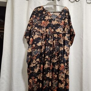 Autumnal Unique Vintage Kaftan dress plus o/s